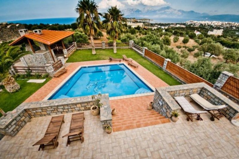 Katsikia Kreta, Katsikia: Luxuriöse Villa mit Pool, Garten, Meerblick zu verkaufen Haus kaufen